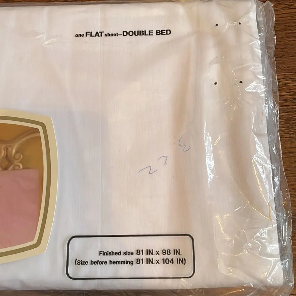 Vtg new in packaging JCPenney one‎ flat white percale sheet for double bed